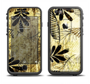 The Black & Gold Grunge Leaf Surface Apple iPhone 6 LifeProof Fre Case Skin Set
