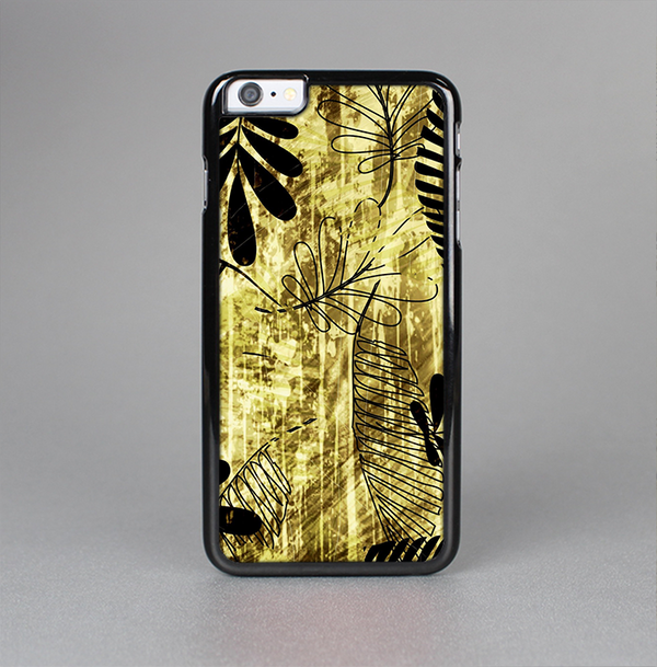 The Black & Gold Grunge Leaf Surface Skin-Sert Case for the Apple iPhone 6 Plus