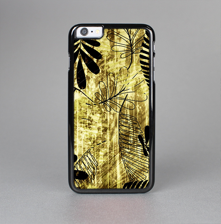 The Black & Gold Grunge Leaf Surface Skin-Sert for the Apple iPhone 6 Skin-Sert Case