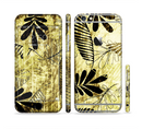 The Black & Gold Grunge Leaf Surface Sectioned Skin Series for the Apple iPhone 6s Plus