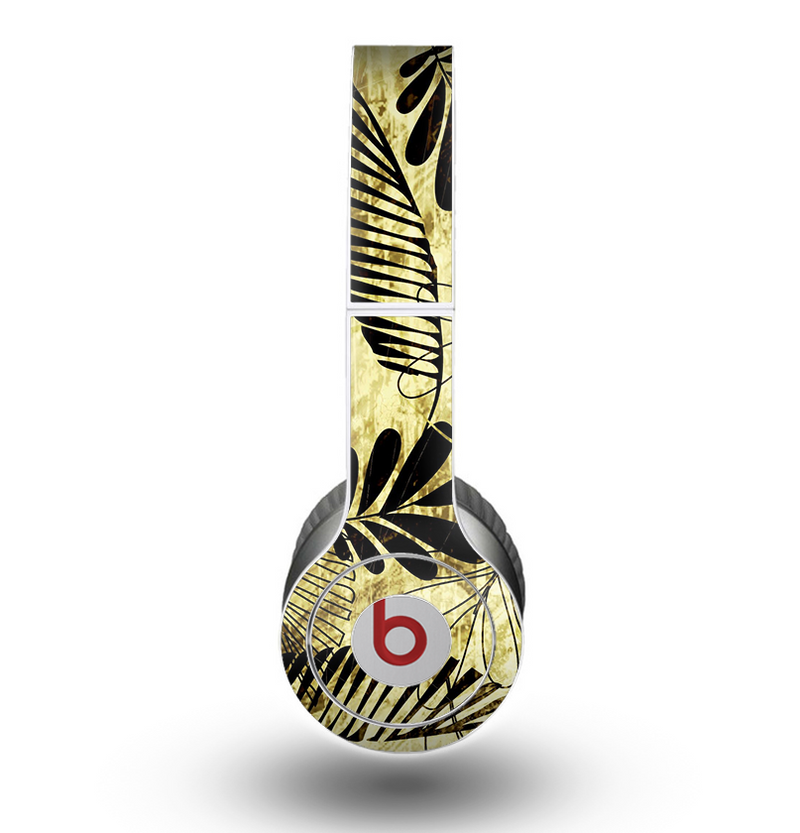 The Black & Gold Grunge Leaf Surface Skin for the Beats by Dre Original Solo-Solo HD Headphones