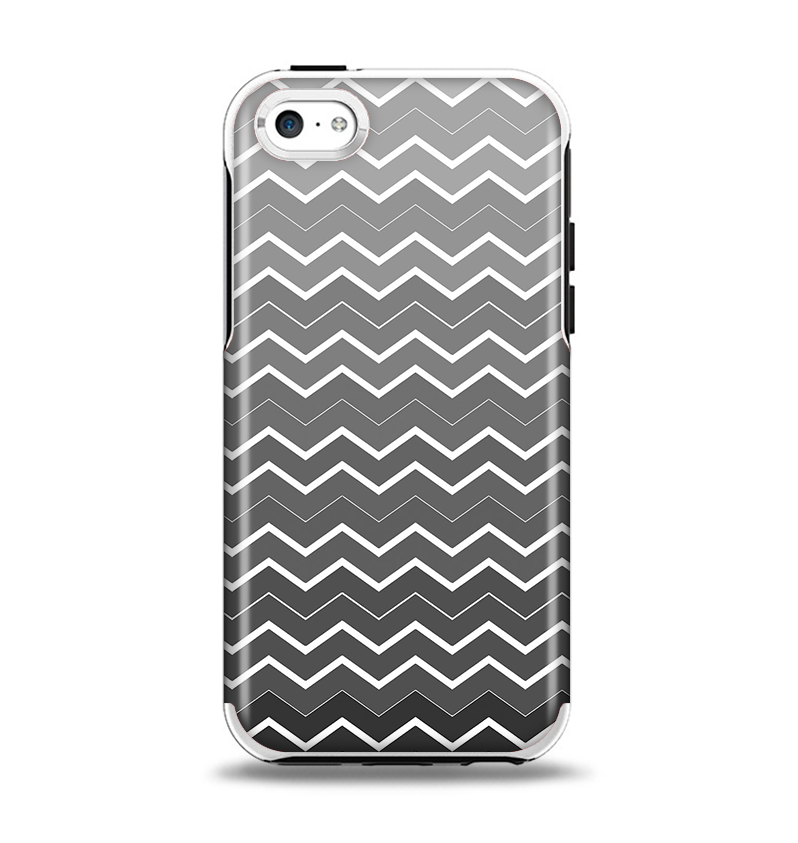 The Black Gradient Layered Chevron Apple iPhone 5c Otterbox Symmetry Case Skin Set