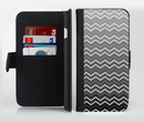 The Black Gradient Layered Chevron Ink-Fuzed Leather Folding Wallet Credit-Card Case for the Apple iPhone 6/6s, 6/6s Plus, 5/5s and 5c