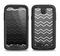 The Black Gradient Layered Chevron Samsung Galaxy S4 LifeProof Fre Case Skin Set