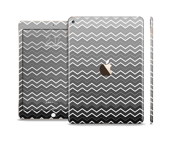The Black Gradient Layered Chevron Skin Set for the Apple iPad Air 2