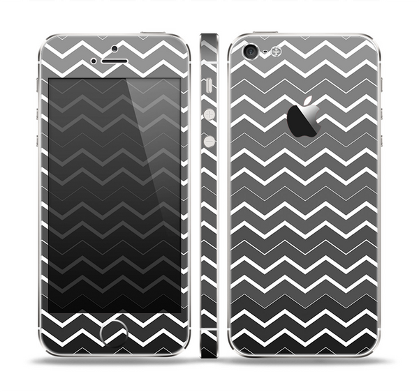 The Black Gradient Layered Chevron Skin Set for the Apple iPhone 5