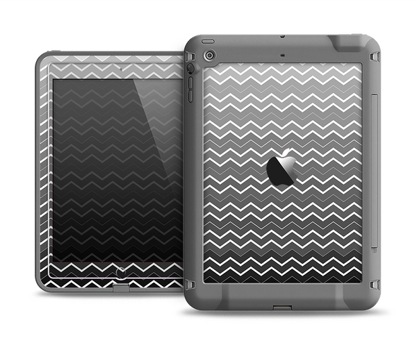 The Black Gradient Layered Chevron Apple iPad Mini LifeProof Fre Case Skin Set