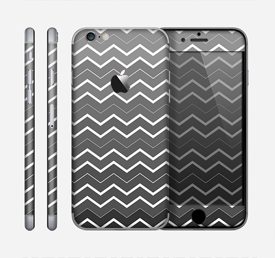 The Black Gradient Layered Chevron Skin for the Apple iPhone 6