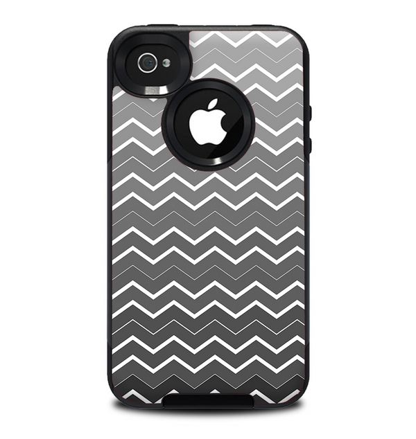 The Black Gradient Layered Chevron Skin for the iPhone 4-4s OtterBox Commuter Case