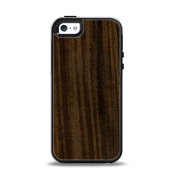 The Black Grained Walnut Wood Apple iPhone 5-5s Otterbox Symmetry Case Skin Set