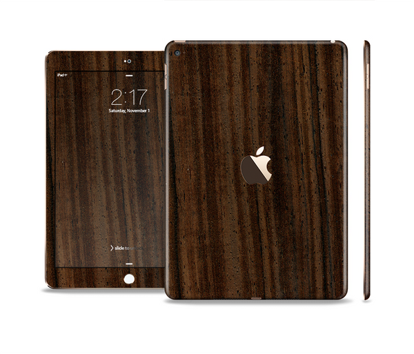 The Black Grained Walnut Wood Skin Set for the Apple iPad Air 2