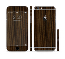 The Black Grained Walnut Wood Sectioned Skin Series for the Apple iPhone 6s Plus