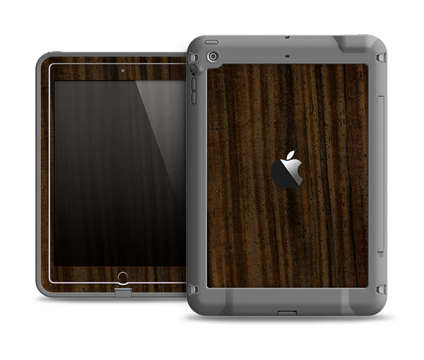 The Black Grained Walnut Wood Apple iPad Mini LifeProof Fre Case Skin Set