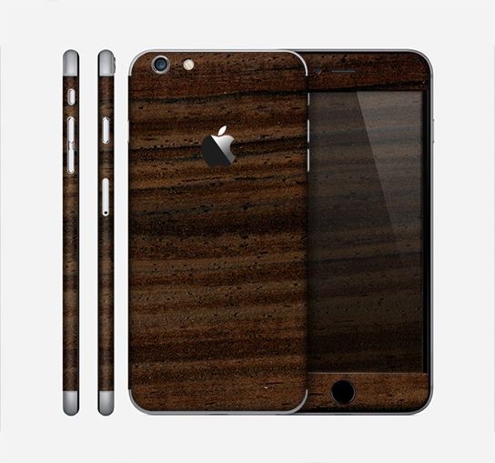 The Black Grained Walnut Wood Skin for the Apple iPhone 6 Plus