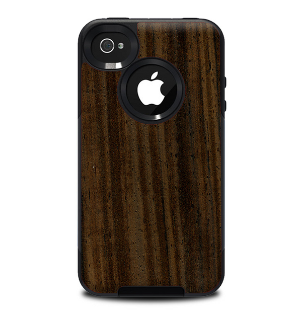 The Black Grained Walnut Wood Skin for the iPhone 4-4s OtterBox Commuter Case