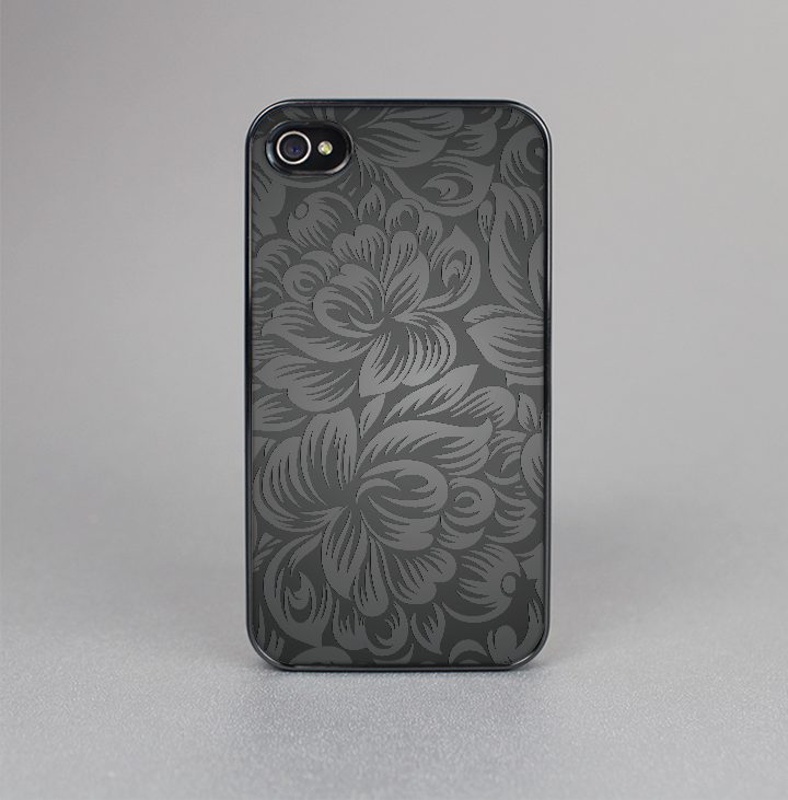 The Black & Gray Dark Lace Floral Skin-Sert for the Apple iPhone 4-4s Skin-Sert Case