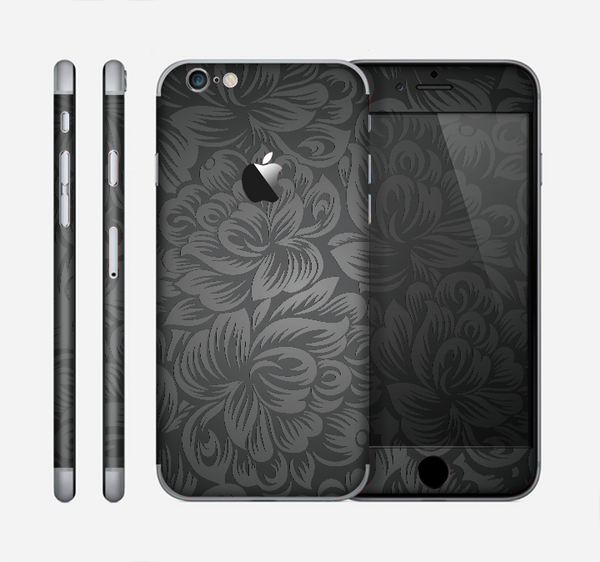 The Black & Gray Dark Lace Floral Skin for the Apple iPhone 6