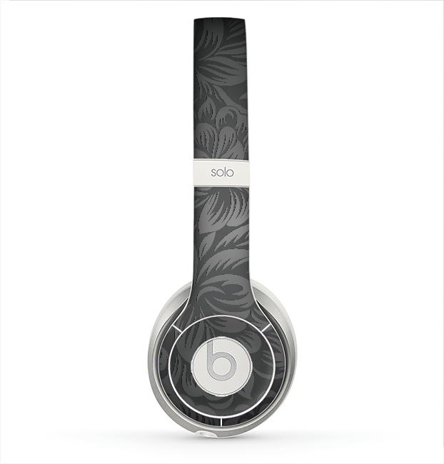 The Black & Gray Dark Lace Floral Skin for the Beats by Dre Solo 2 Headphones
