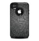 The Black & Gray Dark Lace Floral Skin for the iPhone 4-4s OtterBox Commuter Case