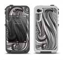 The Black & Gray Monochrome Pattern Apple iPhone 4-4s LifeProof Fre Case Skin Set