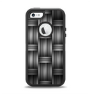 The Black & Gray Woven HD Pattern Apple iPhone 5-5s Otterbox Defender Case Skin Set