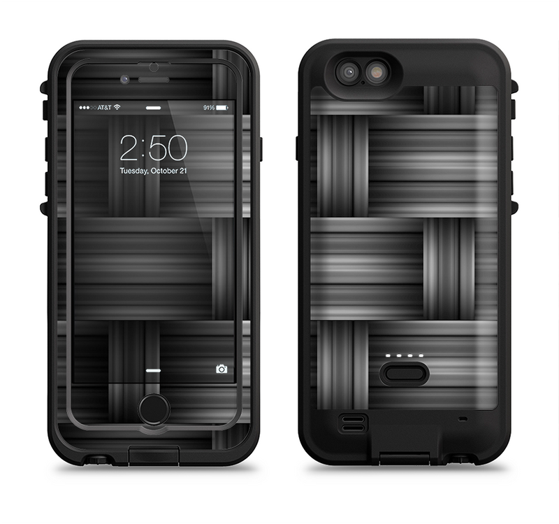 the black gray woven hd pattern  iPhone 6/6s Plus LifeProof Fre POWER Case Skin Kit