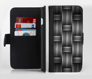 The Black & Gray Woven HD Pattern Ink-Fuzed Leather Folding Wallet Credit-Card Case for the Apple iPhone 6/6s, 6/6s Plus, 5/5s and 5c