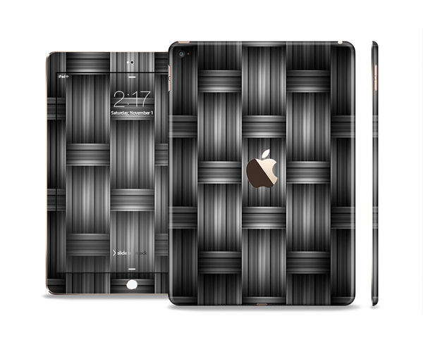 The Black & Gray Woven HD Pattern Skin Set for the Apple iPad Air 2
