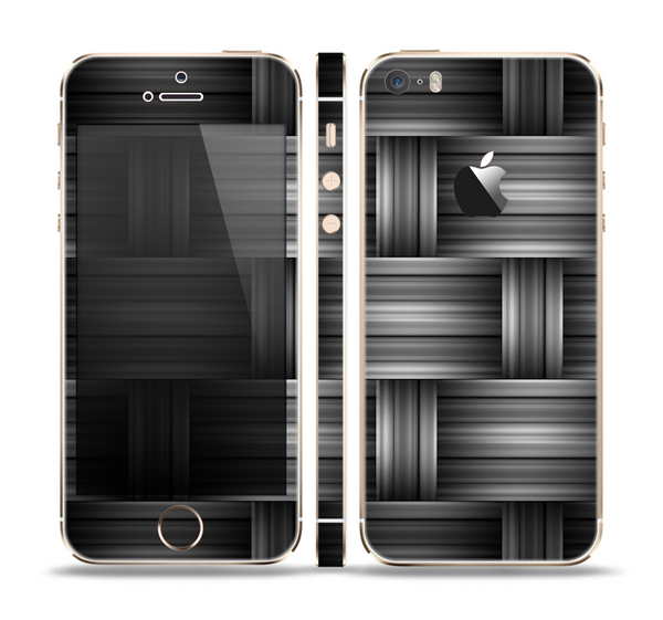 The Black & Gray Woven HD Pattern Skin Set for the Apple iPhone 5s