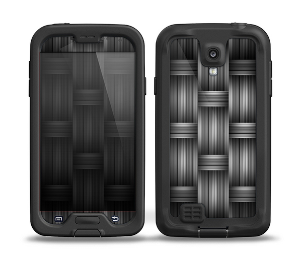 The Black & Gray Woven HD Pattern Skin for the Samsung Galaxy S4 frē LifeProof Case
