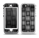 The Black & Gray Woven HD Pattern Skin for the iPhone 5-5s OtterBox Preserver WaterProof Case