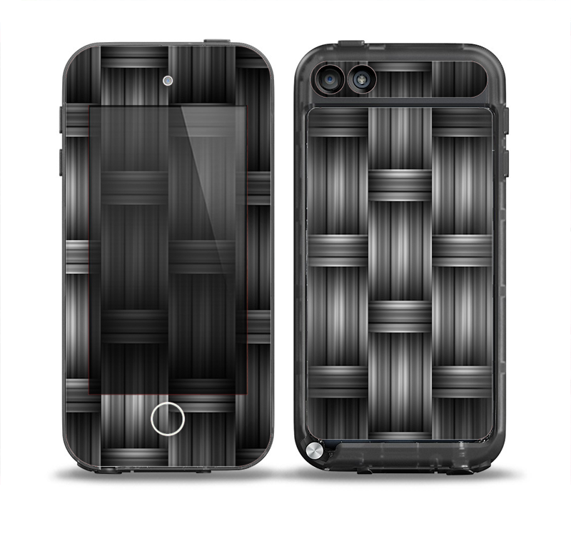 The Black & Gray Woven HD Pattern Skin for the iPod Touch 5th Generation frē LifeProof Case