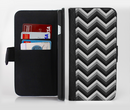The Black Grayscale Layered Chevron Ink-Fuzed Leather Folding Wallet Credit-Card Case for the Apple iPhone 6/6s, 6/6s Plus, 5/5s and 5c