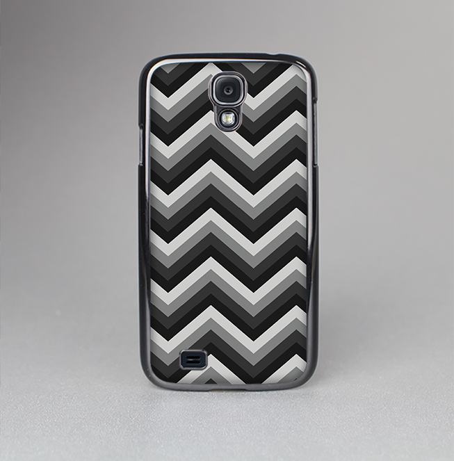 The Black Grayscale Layered Chevron Skin-Sert Case for the Samsung Galaxy S4