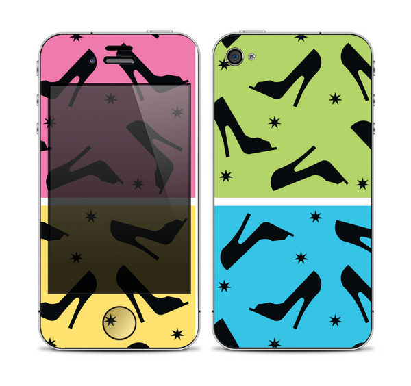 The Black High-Heel Pattern V12 Skin for the Apple iPhone 4-4s