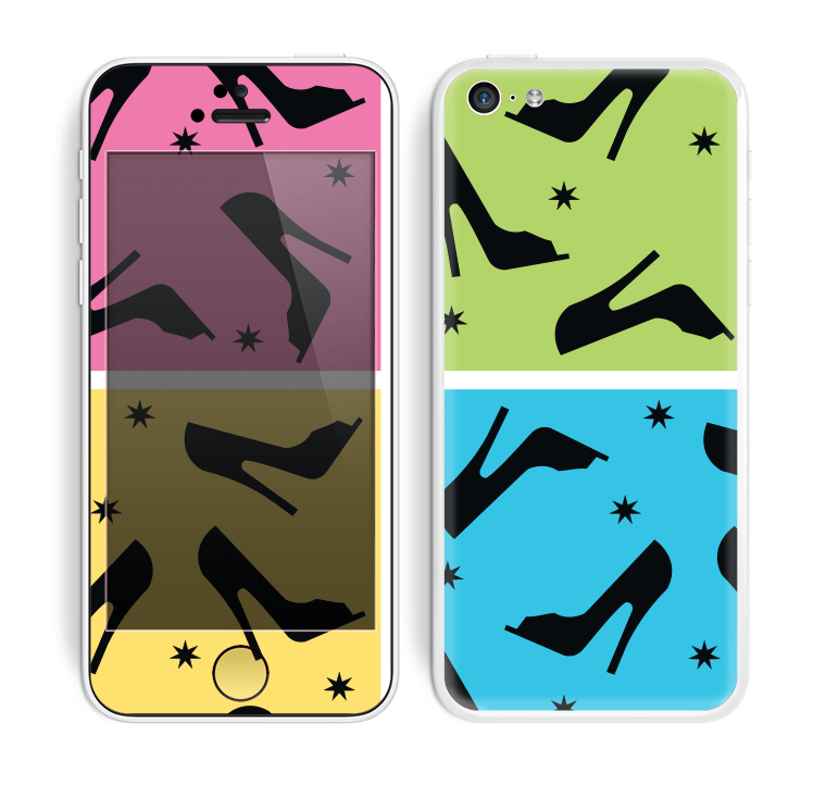 The Black High-Heel Pattern V12 Skin for the Apple iPhone 5c