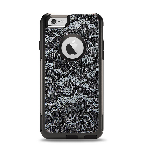 The Black Lace Texture Apple iPhone 6 Otterbox Commuter Case Skin Set