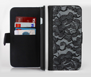 The Black Lace Texture Ink-Fuzed Leather Folding Wallet Credit-Card Case for the Apple iPhone 6/6s, 6/6s Plus, 5/5s and 5c