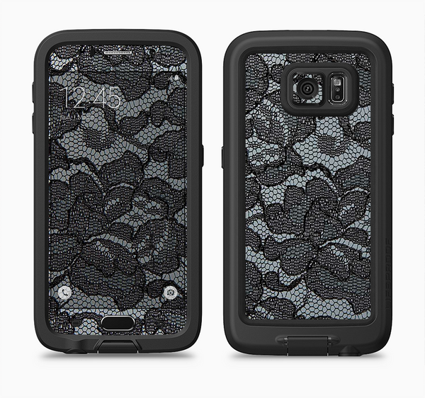 The Black Lace Texture Full Body Samsung Galaxy S6 LifeProof Fre Case Skin Kit