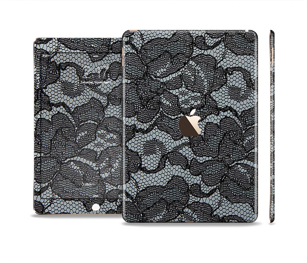 The Black Lace Texture Skin Set for the Apple iPad Pro