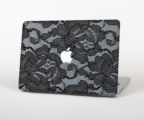 The Black Lace Texture Skin Set for the Apple MacBook Pro 13" with Retina Display