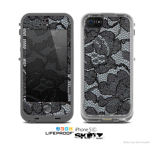 The Black Lace texture Skin for the Apple iPhone 5c LifeProof Case