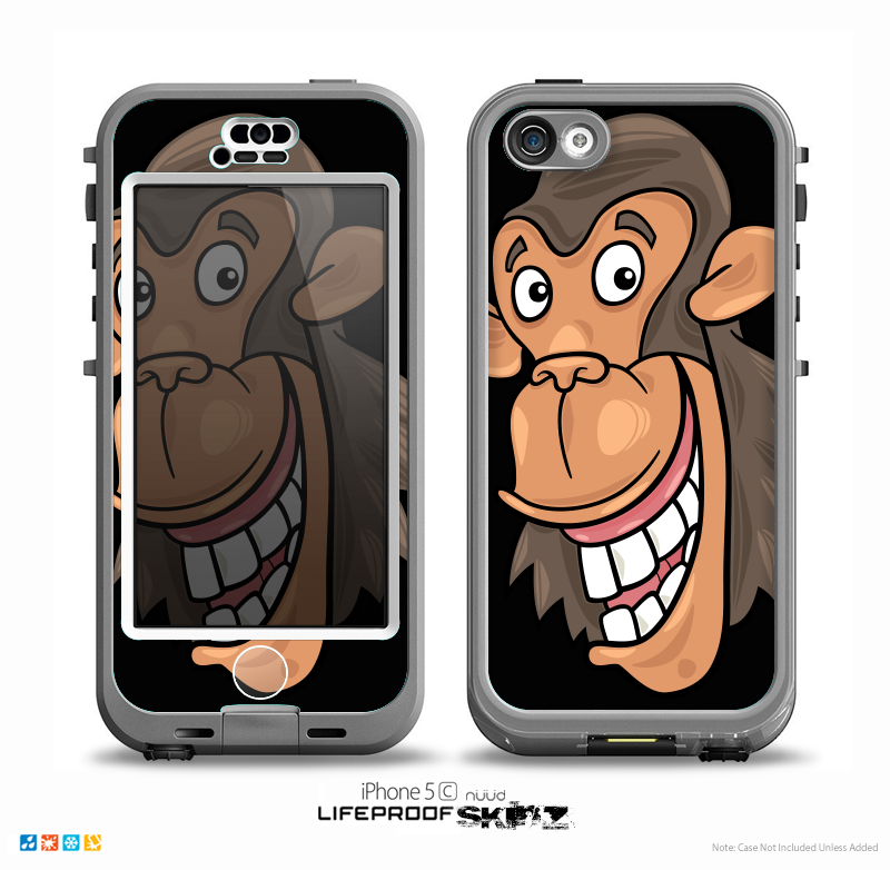 The Black Laughing Vector Chimp Skin for the iPhone 5c nüüd LifeProof Case