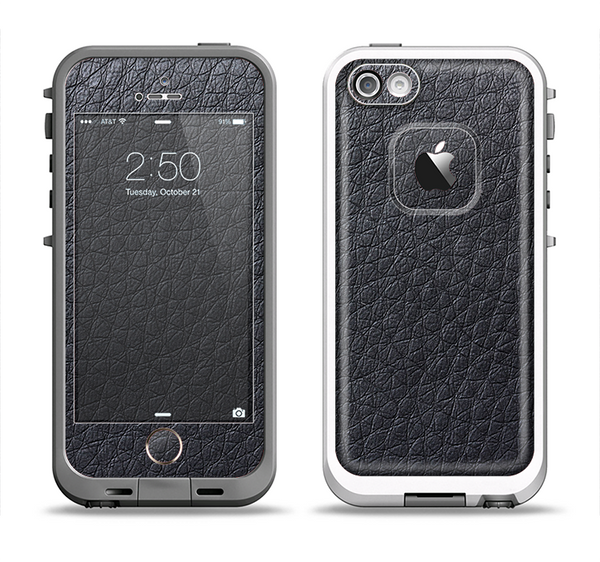 The Black Leather Apple iPhone 5-5s LifeProof Fre Case Skin Set