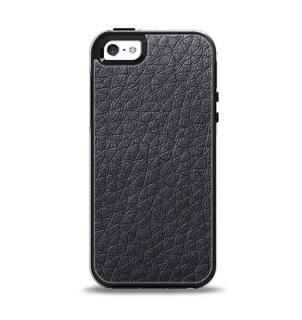 The Black Leather Apple iPhone 5-5s Otterbox Symmetry Case Skin Set