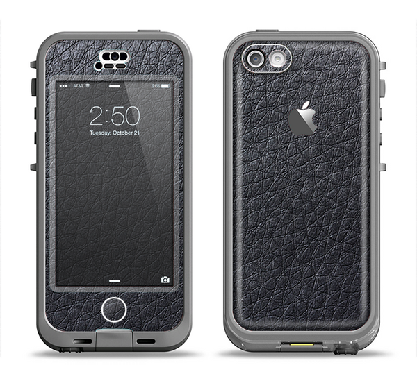 The Black Leather Apple iPhone 5c LifeProof Nuud Case Skin Set