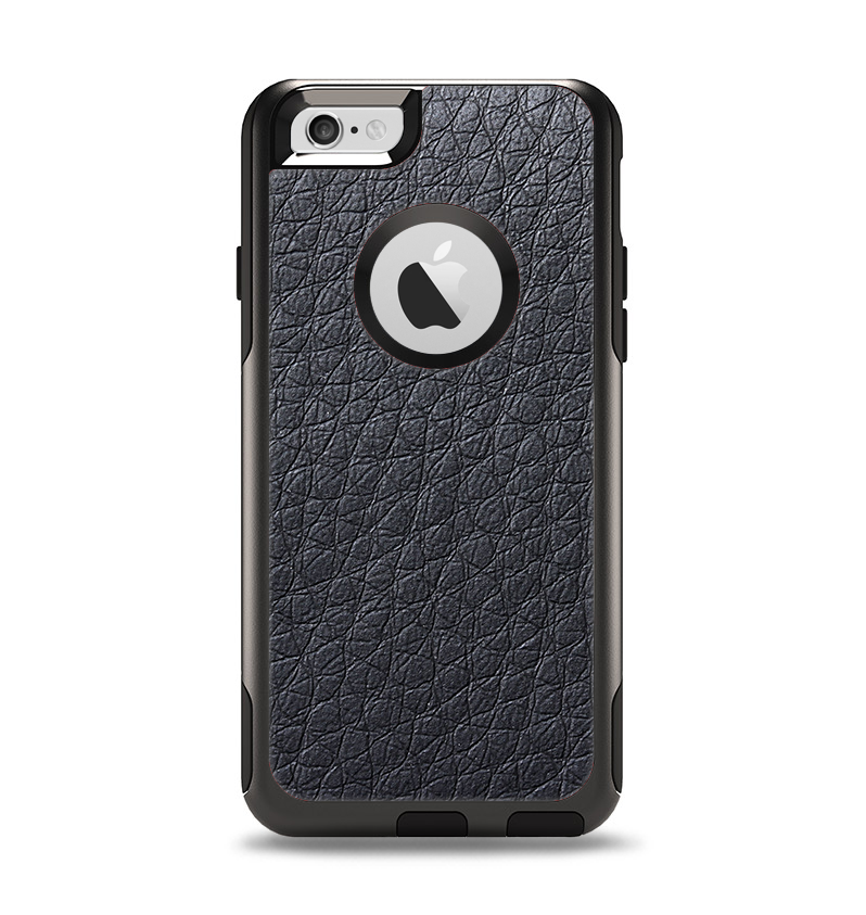 The Black Leather Apple iPhone 6 Otterbox Commuter Case Skin Set
