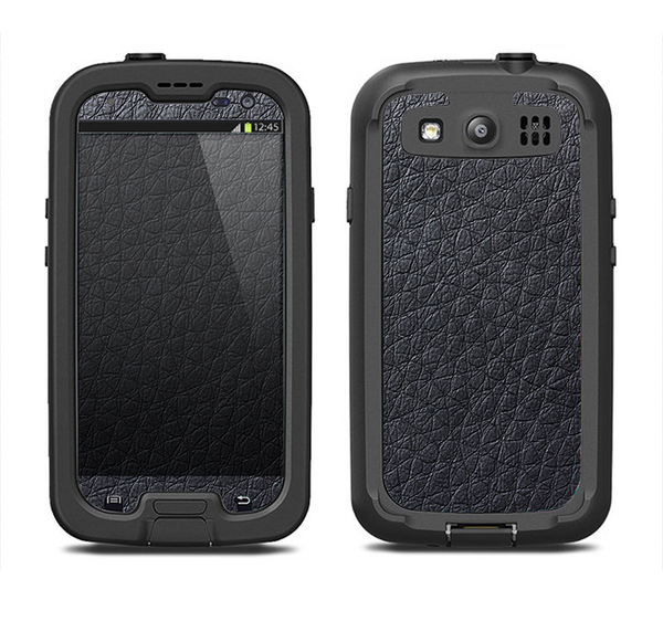 The Black Leather Samsung Galaxy S3 LifeProof Fre Case Skin Set