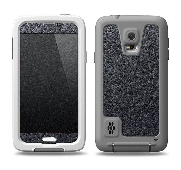 The Black Leather Samsung Galaxy S5 LifeProof Fre Case Skin Set