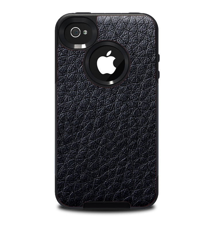 The Black Leather Skin for the iPhone 4-4s OtterBox Commuter Case